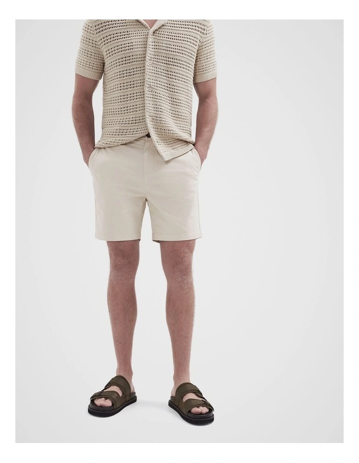 Chino Short 7 Inch in Beige image 3