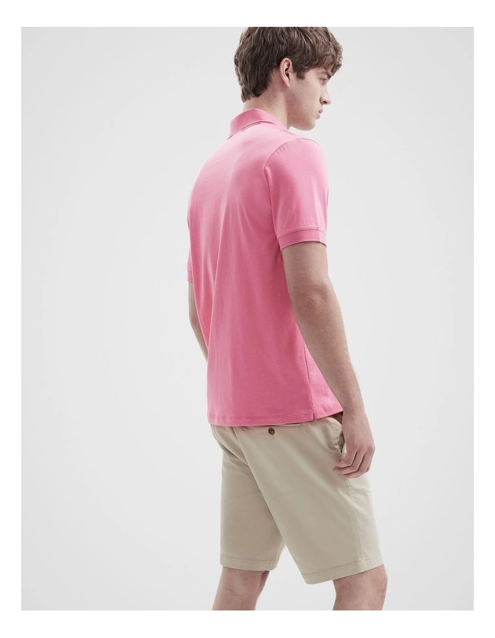 Classic Jersey Polo T-shirt in Pink image 2