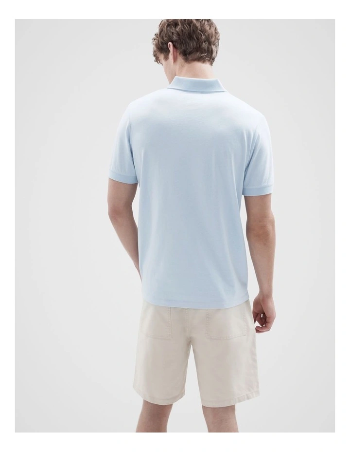 Classic Jersey Polo T-shirt in Blue image 2