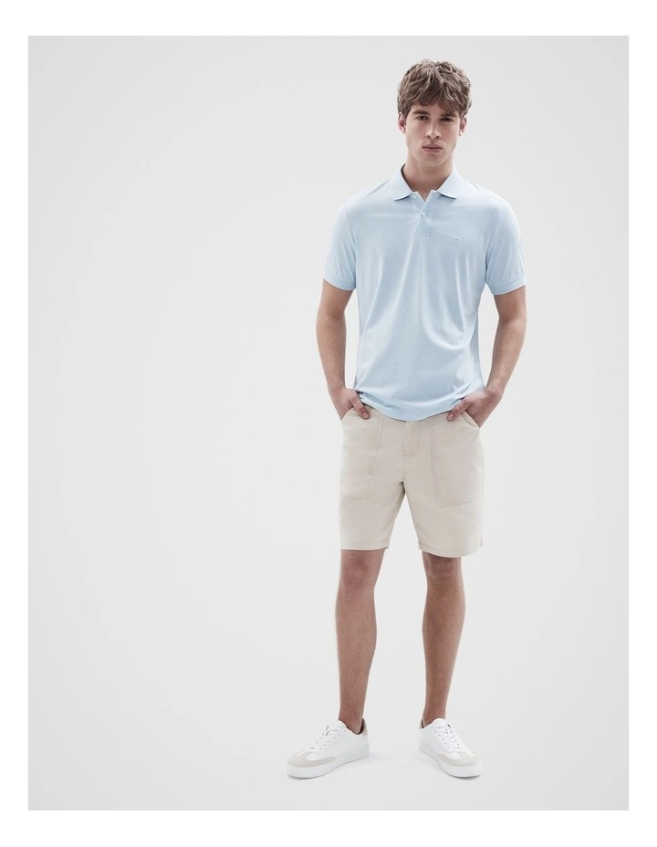 Classic Jersey Polo T-shirt in Blue image 3