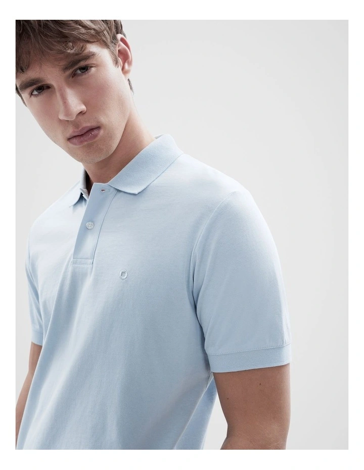 Classic Jersey Polo T-shirt in Blue image 4