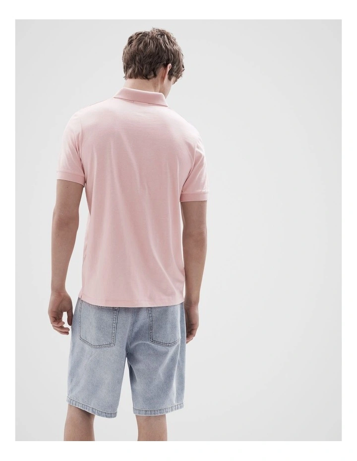 Classic Jersey Polo T-shirt in Pink image 2