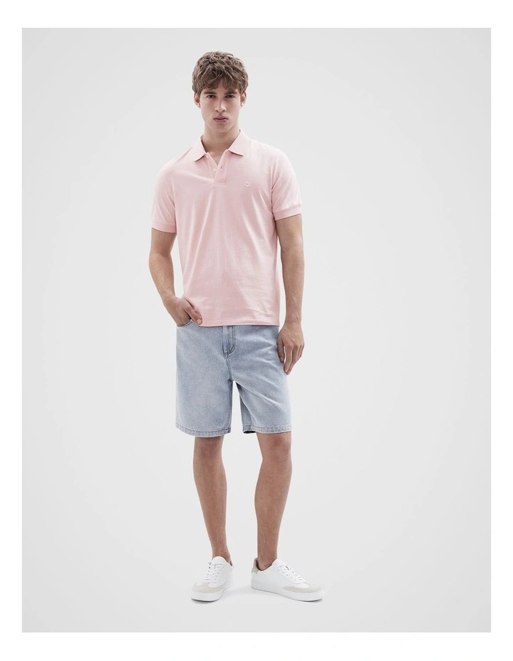 Classic Jersey Polo T-shirt in Pink image 3