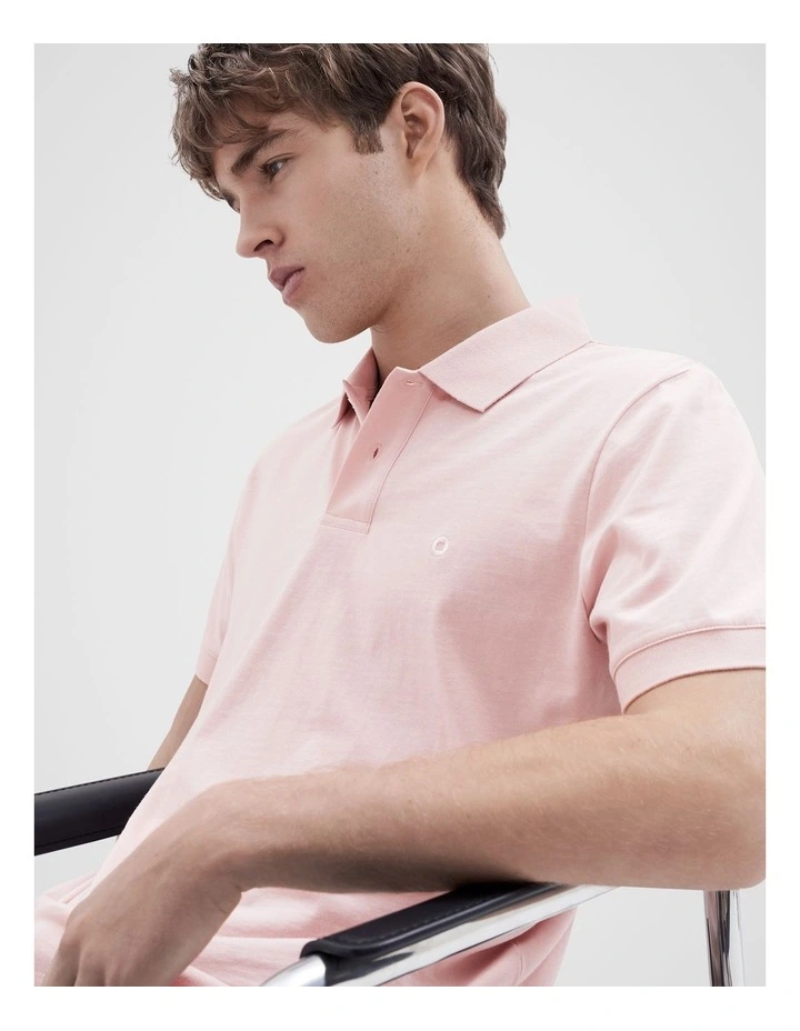 Classic Jersey Polo T-shirt in Pink image 4