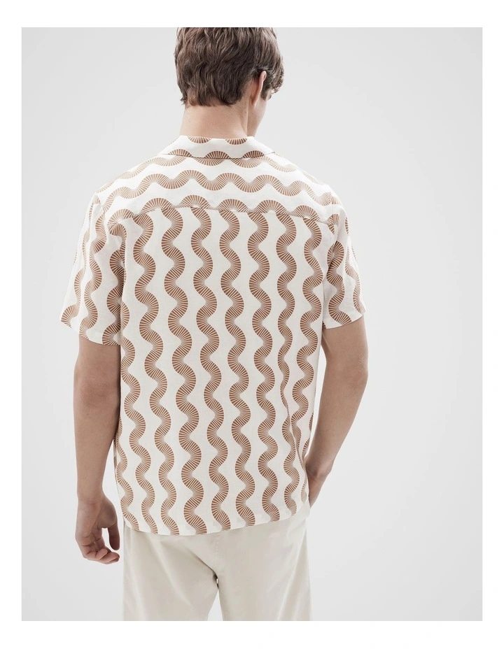 Wavy Print Regular Fit Shirt in White image 2
