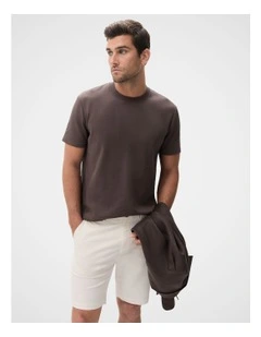 Jacquard Relaxed Fit T-shirt in Brown