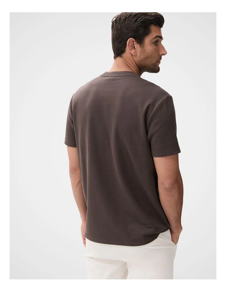 Jacquard Relaxed Fit T-shirt in Brown image 2