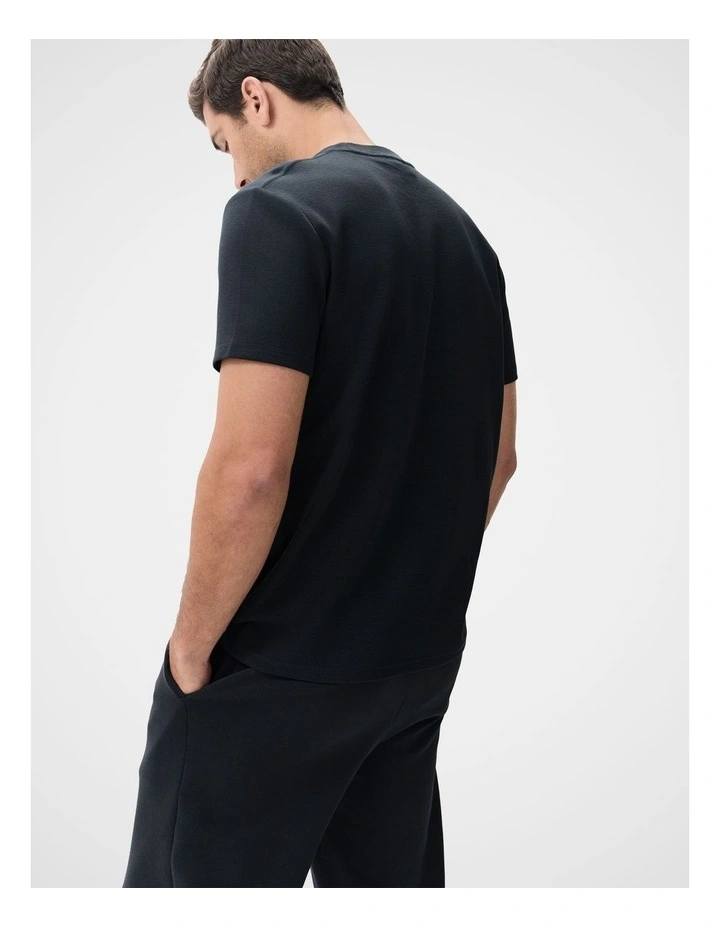 Jacquard Relaxed Fit T-shirt in Navy image 2