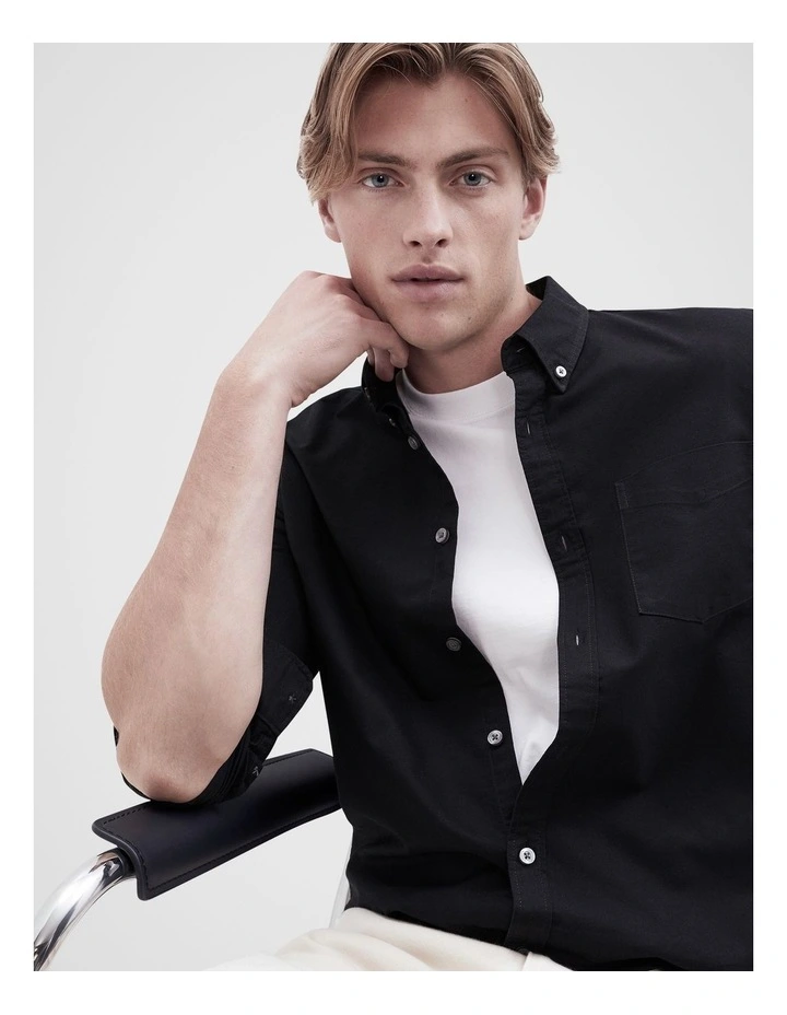 Oxford Regular Fit Shirt in Black image 4