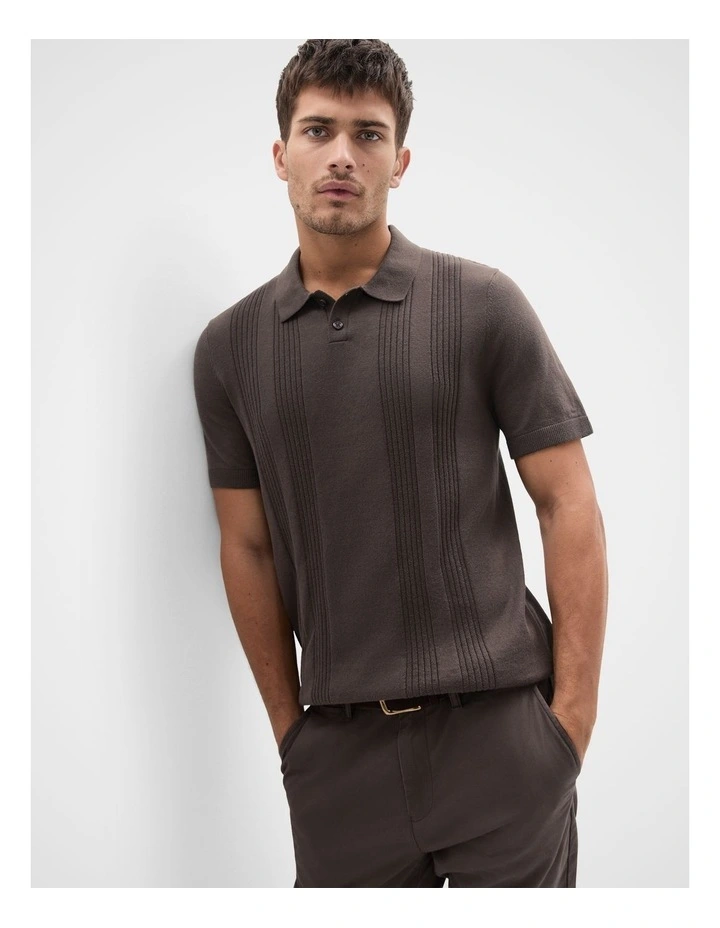 Panel Stitch Knit Polo image 1