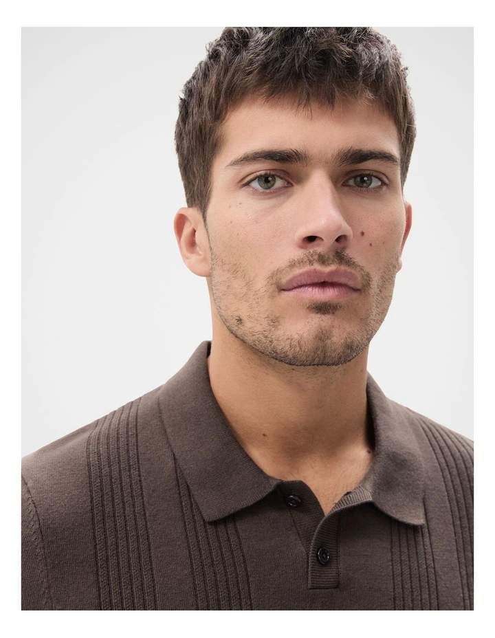 Panel Stitch Knit Polo image 3
