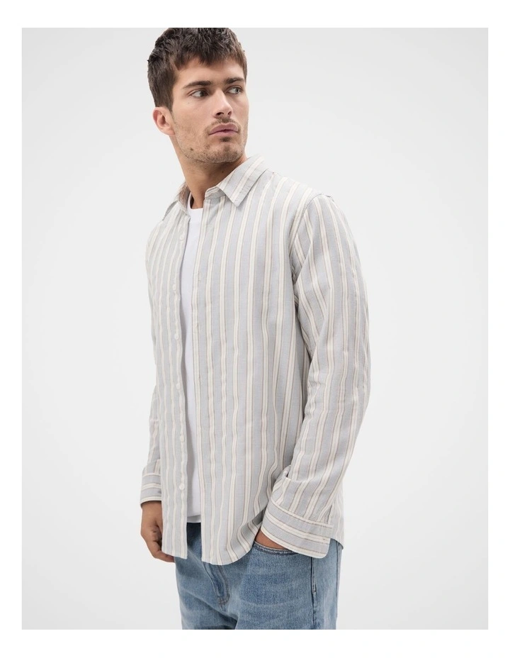 Stripe Jacquard Regular Fit Shirt in Multi image 1