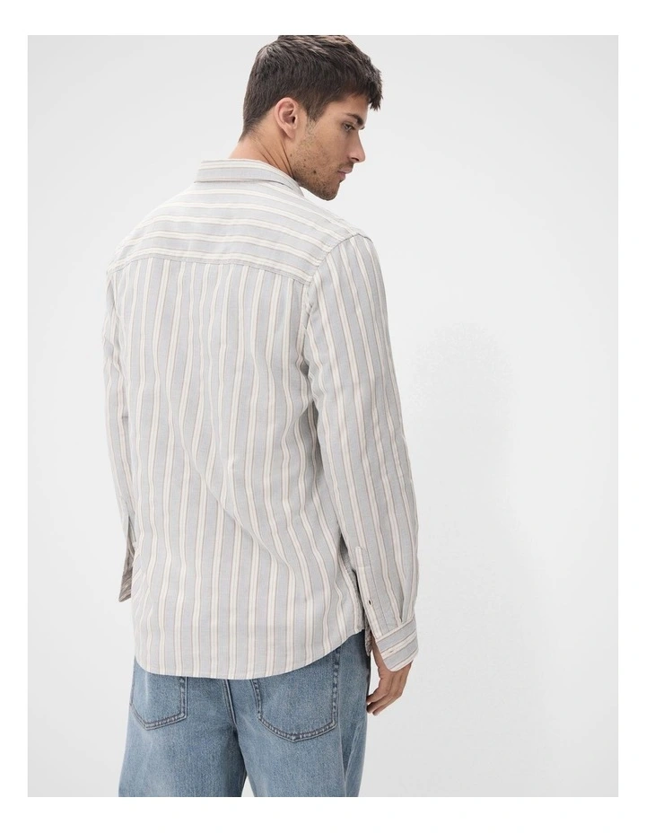 Stripe Jacquard Regular Fit Shirt in Multi image 2