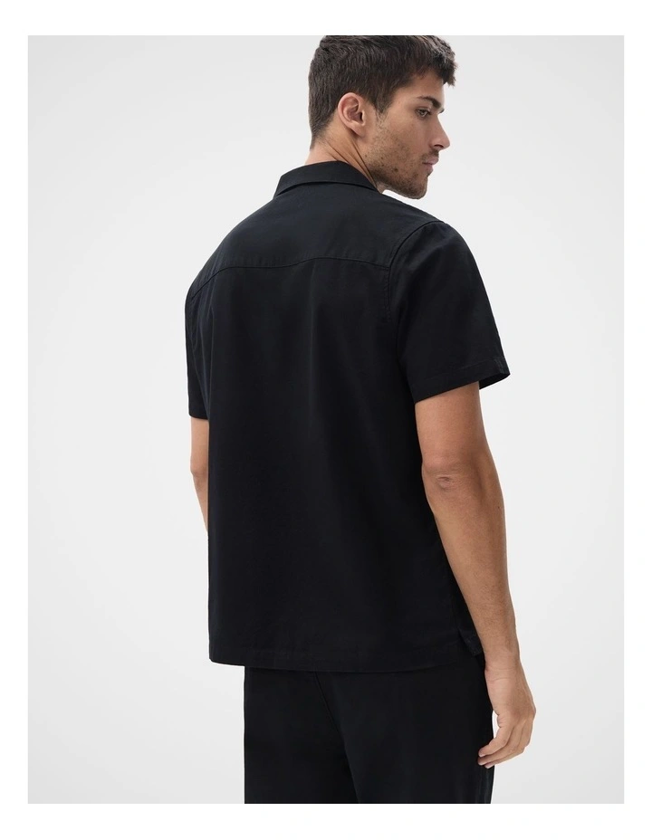 Brushed Safari Regular Fit Shirt in Black image 2