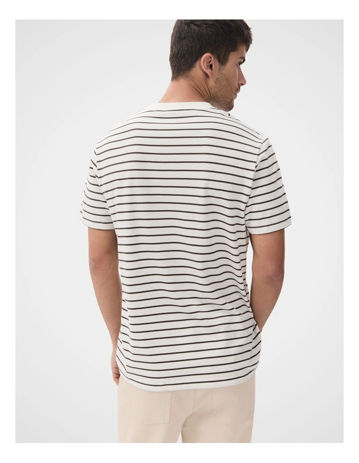 Coffee Stripe Relaxed T-shirt in Multi image 2