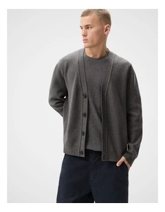 Compact Knit Cardigan in Grey