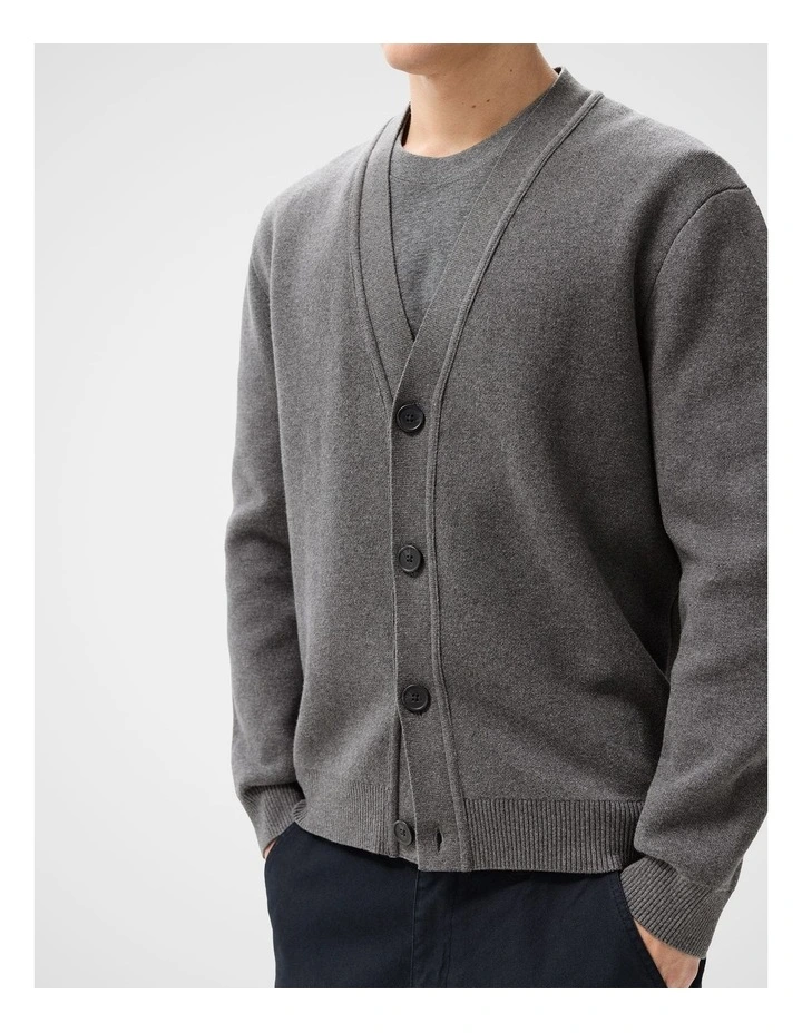 Compact Knit Cardigan in Grey image 3