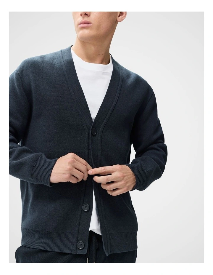 Compact Knit Cardigan in Blue image 3