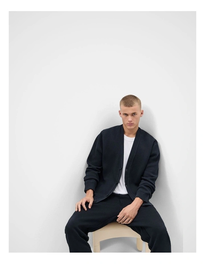 Compact Knit Cardigan in Blue image 4