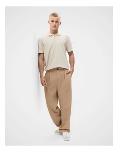 Cayman Pleat Front Pant in Beige
