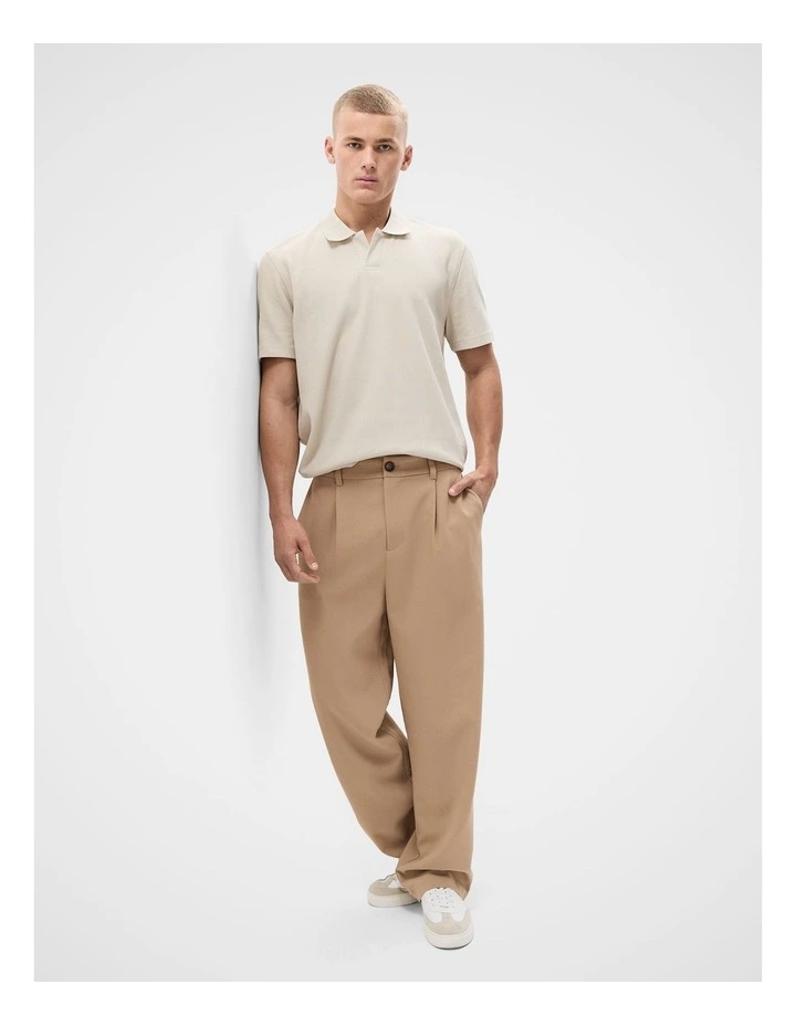 Cayman Pleat Front Pant in Beige image 1