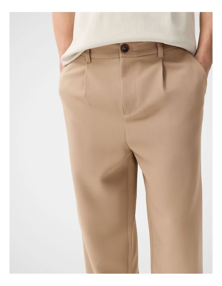 Cayman Pleat Front Pant in Beige image 3