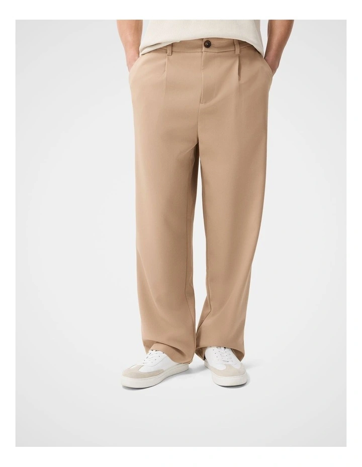 Cayman Pleat Front Pant in Beige image 4