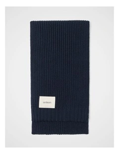 Textured Knit Scarf in Blue
