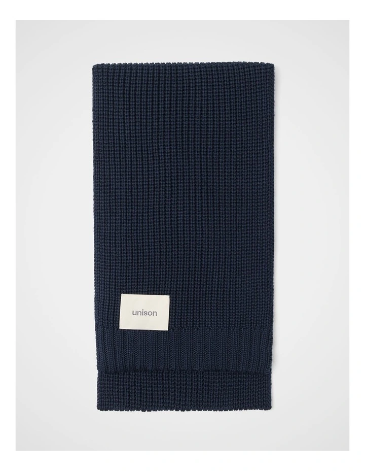 Textured Knit Scarf in Blue image 1