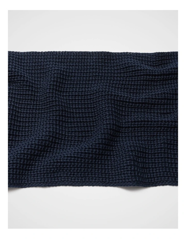 Textured Knit Scarf in Blue image 2