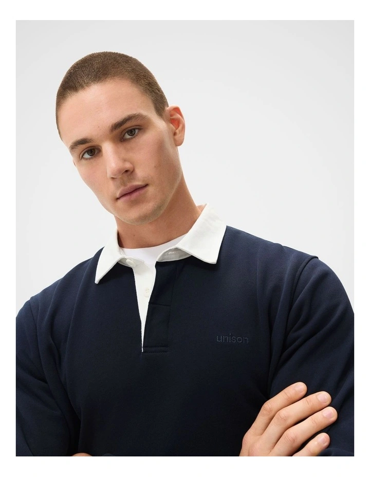 Rugby Polo T-shirt in Blue image 3