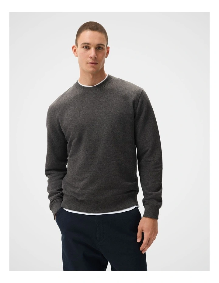 Dobby Textured Pullover Sweater in Grey image 1