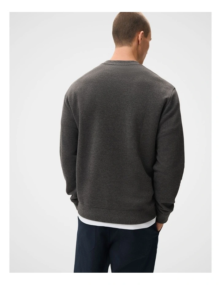 Dobby Textured Pullover Sweater in Grey image 2