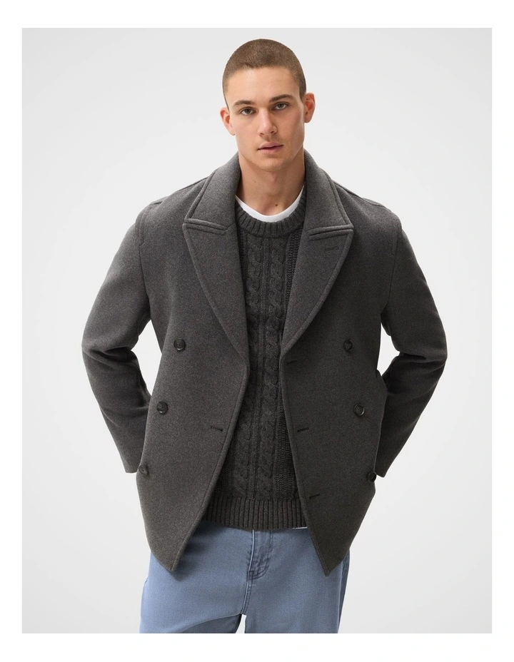 Wool Blend Peacoat in Grey image 1