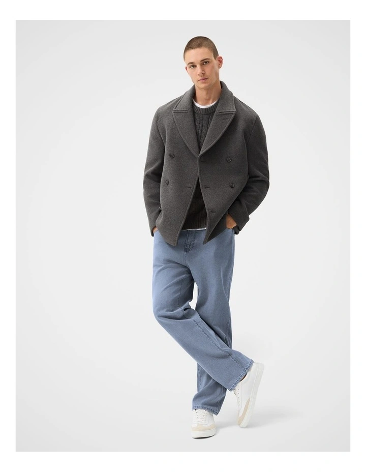 Wool Blend Peacoat in Grey image 2
