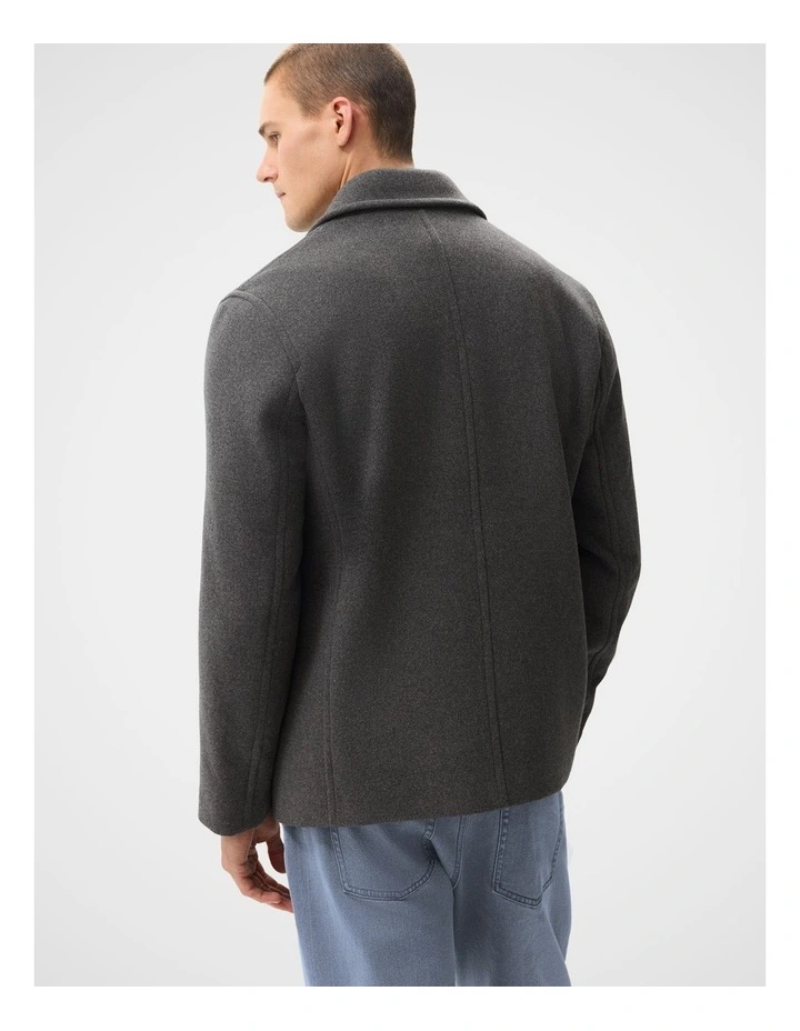 Wool Blend Peacoat in Grey image 3