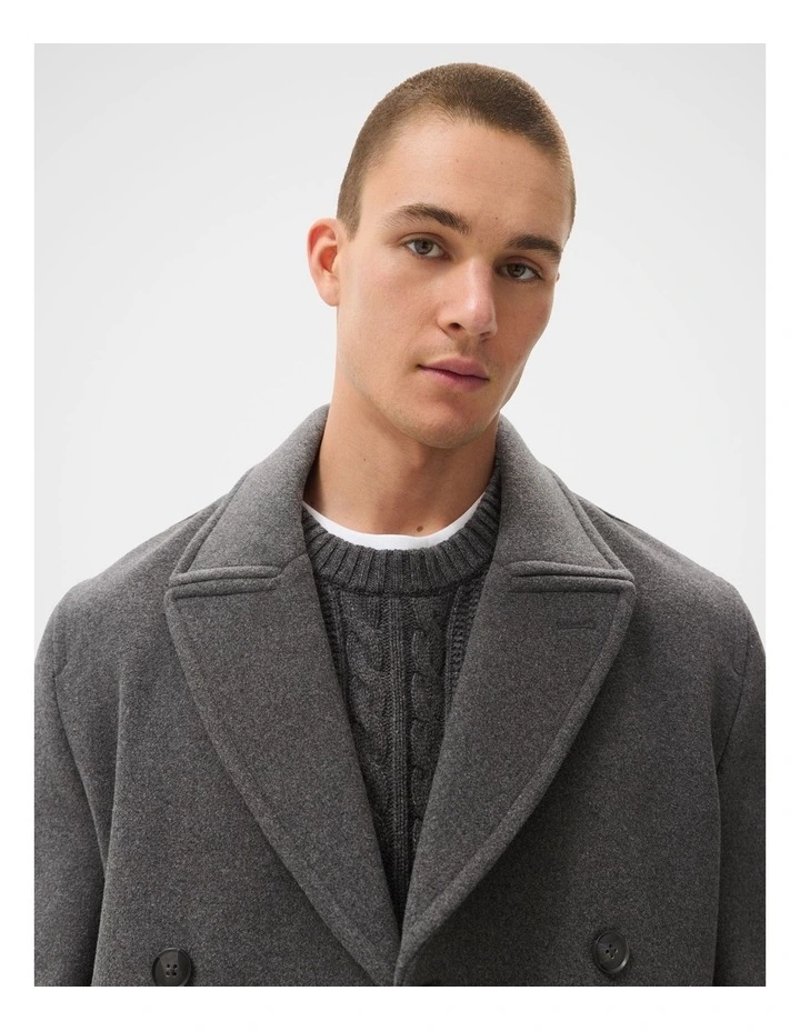 Wool Blend Peacoat in Grey image 4