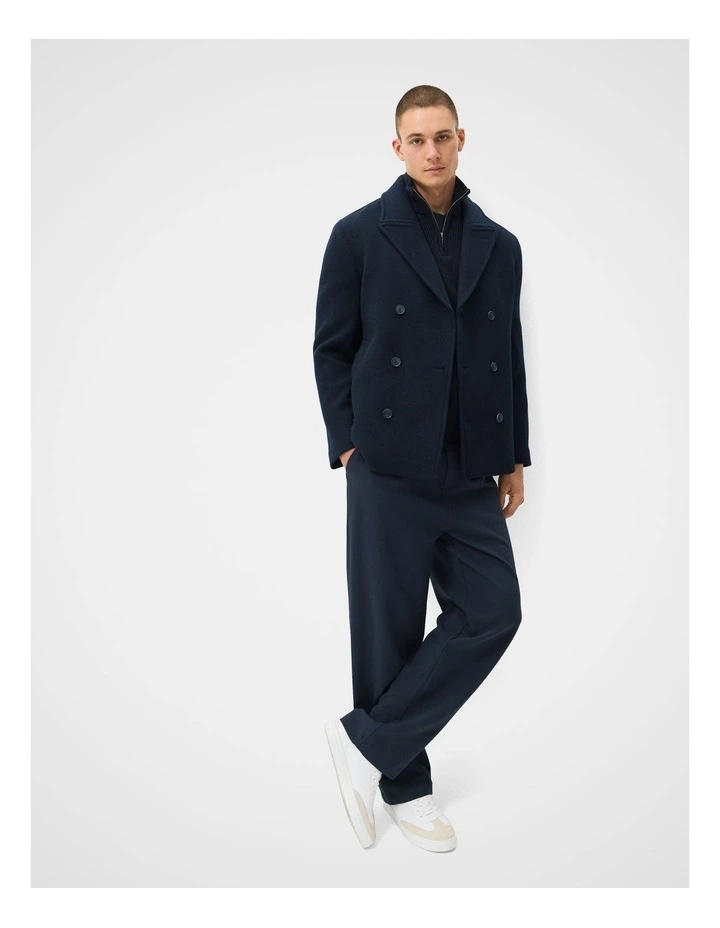 Wool Blend Peacoat in Blue image 2