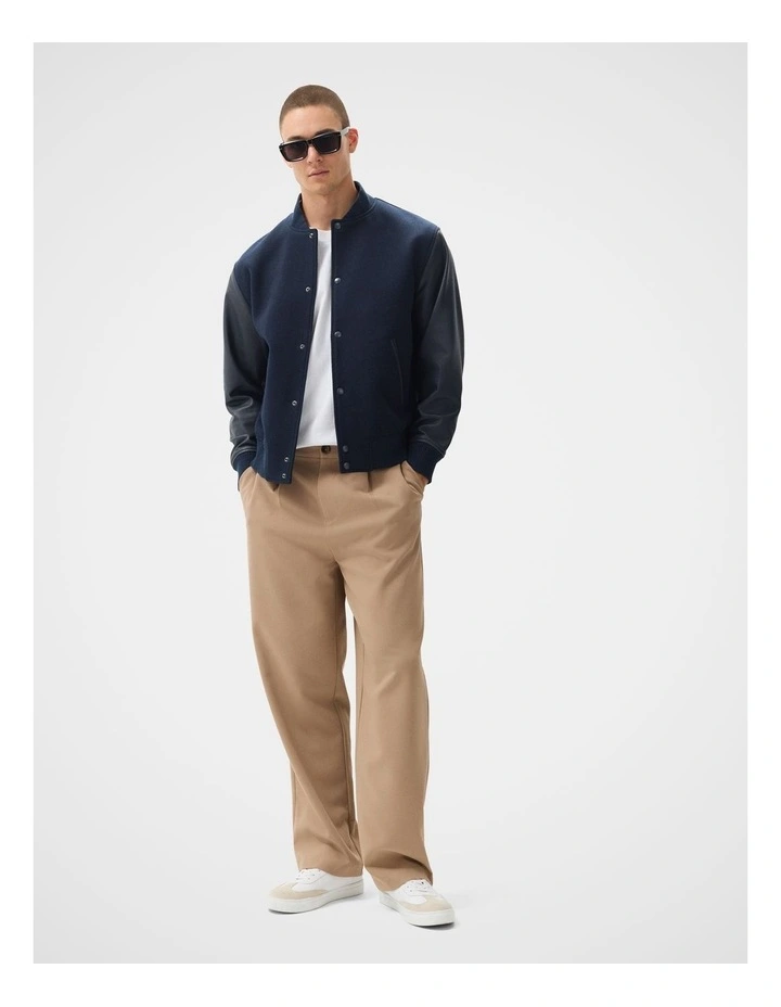 Varsity Bomber Jacket in Blue image 2