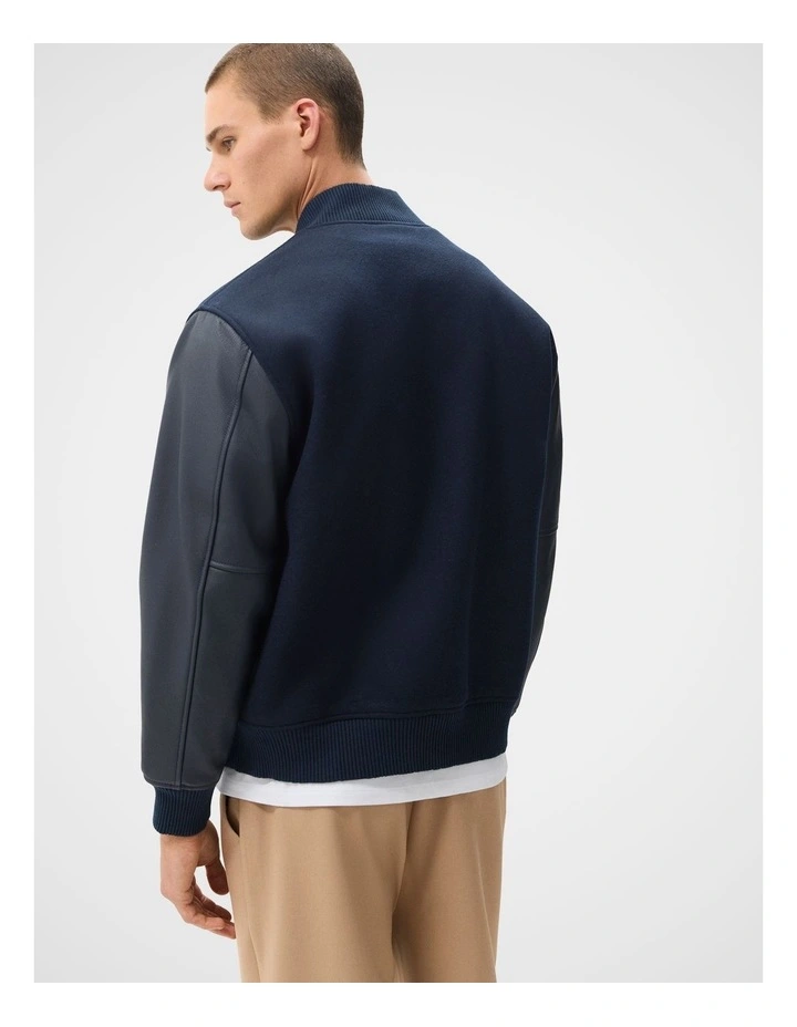 Varsity Bomber Jacket in Blue image 3