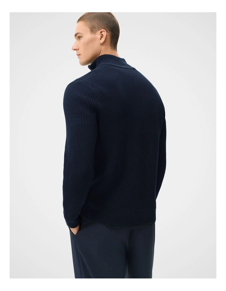 Half Zip Knit T-shirt in Blue image 2