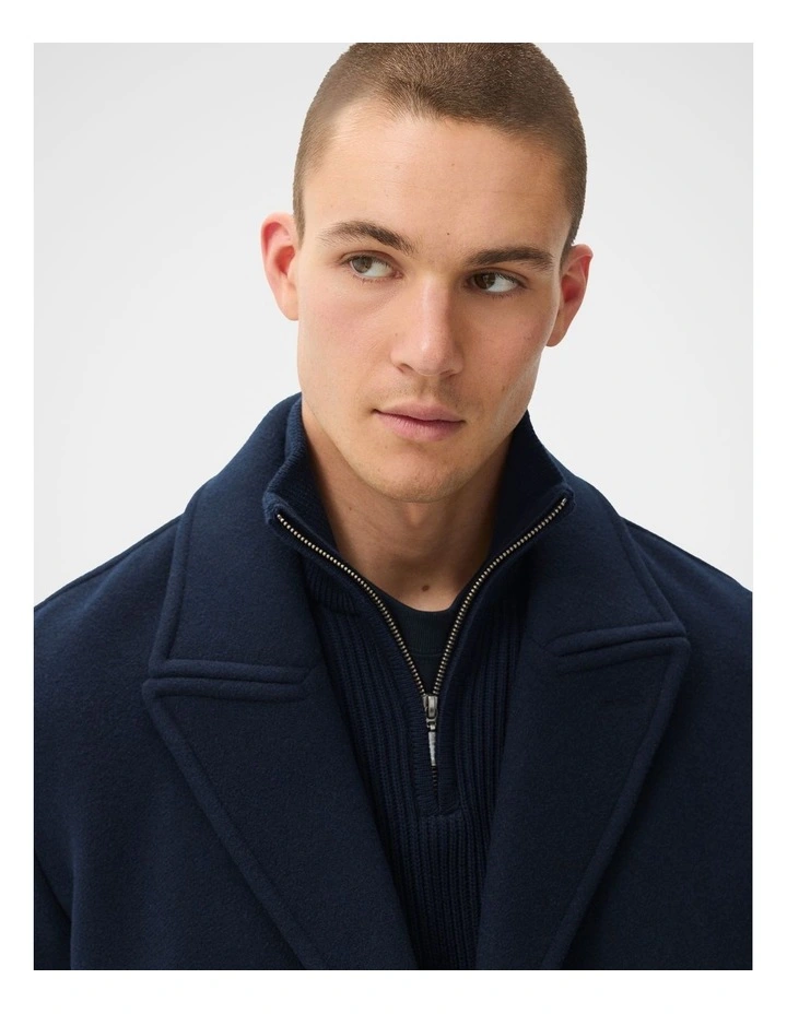 Half Zip Knit T-shirt in Blue image 3