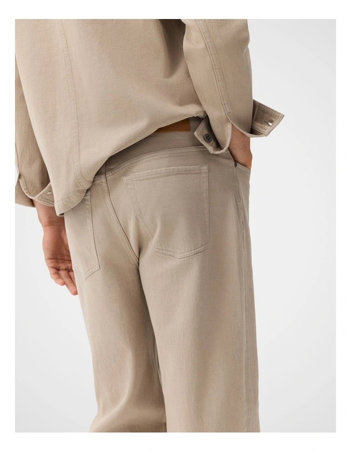 Regular Straight Jeans in Beige image 3