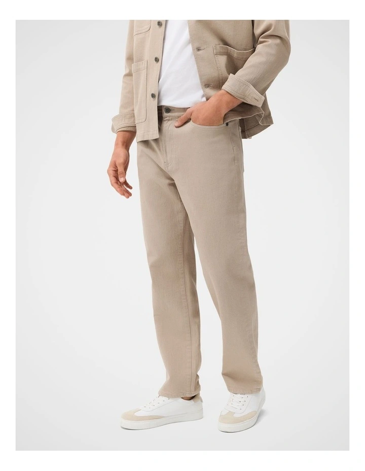 Regular Straight Jeans in Beige image 4