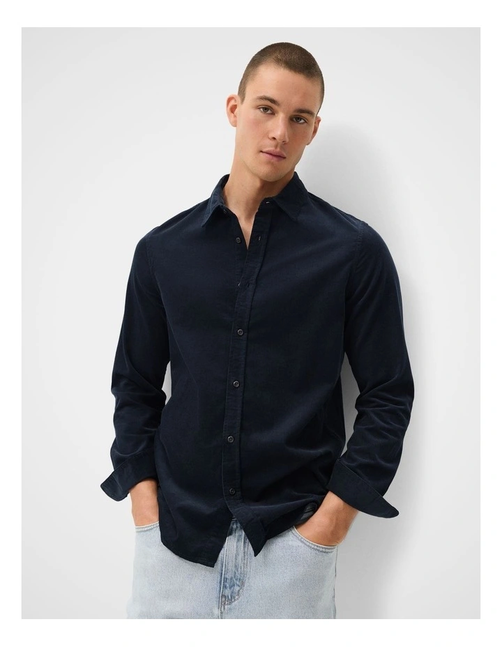 Cord Regular Fit Shirt in Blue image 1
