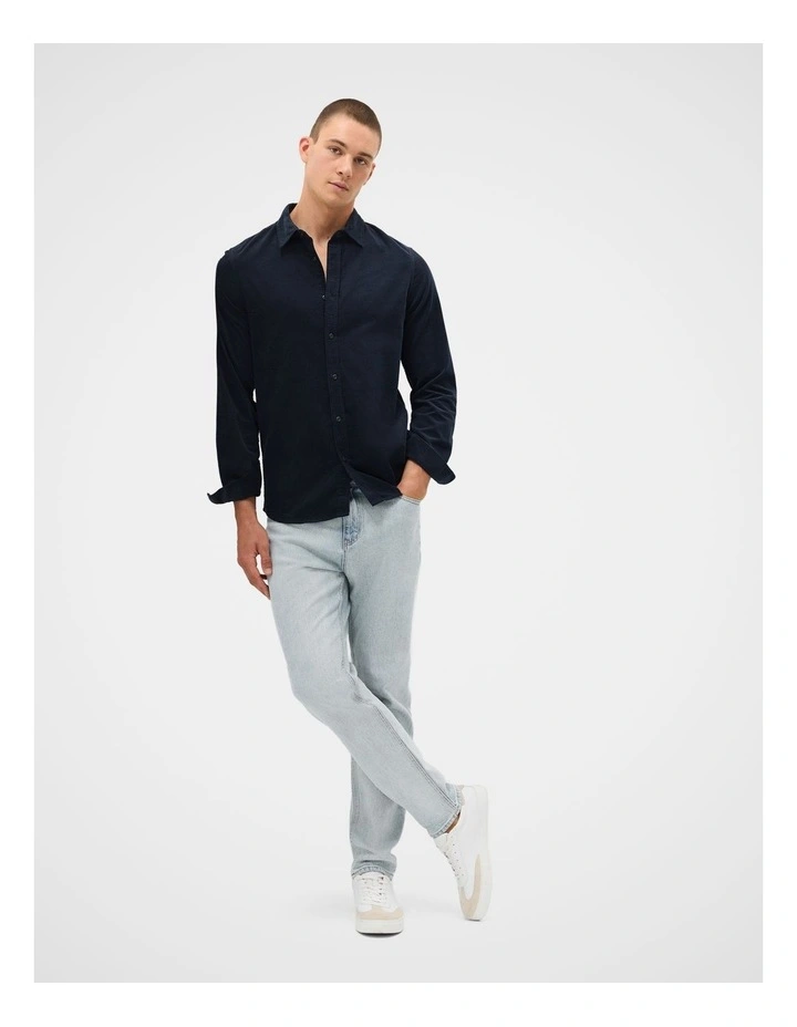 Cord Regular Fit Shirt in Blue image 4