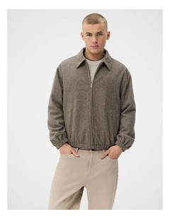 Wool Blend Bomber Jacket
