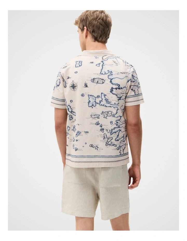 Ocean Map Print Regular Fit Shirt image 2