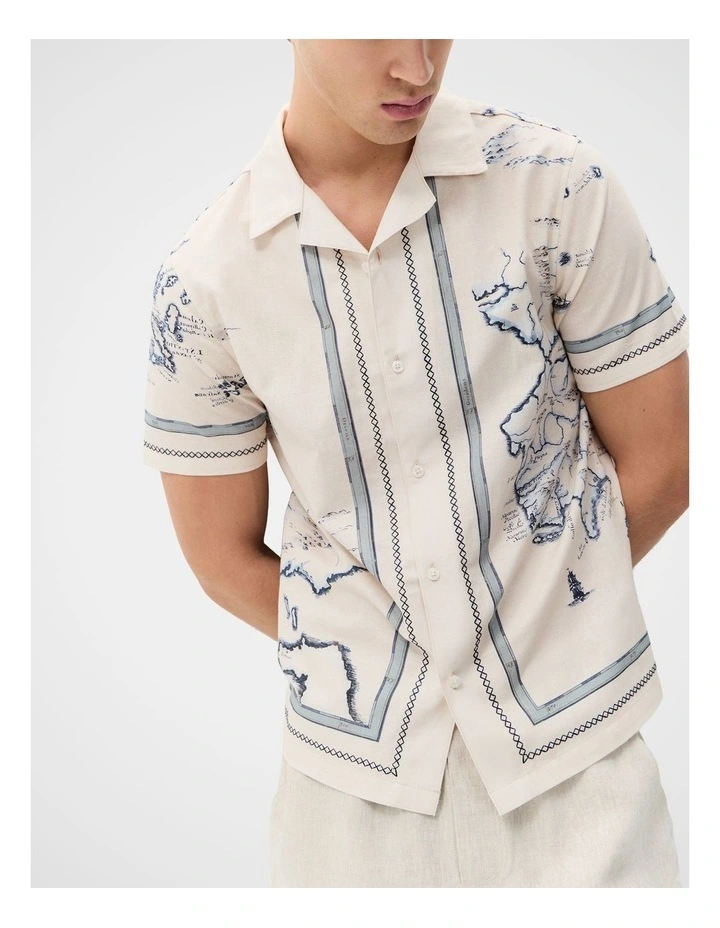 Ocean Map Print Regular Fit Shirt image 4