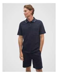 Pocket Polo Shirt in Midnight Blue